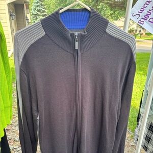 Kenneth Cole Reaction Black and Gray Cardigan Sweater